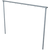 Laundry drying stand | Cross tube 3500 mm7 hooks, one-sided | steel tube  60 mm